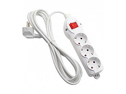 Подовжувач Кумир 3 гнізда 3м з заземл. з кнопкою/ LMK72018 захист для дітей, макс 2500Вт Лємансо