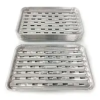 Форма для гриля прямокутна алюмінієва з отворами об'єм 1550мл X20G 100шт/уп.