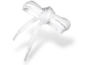 Шнурки взуттєві плоски #034 PREMIUM якість колір білий 80-120см.