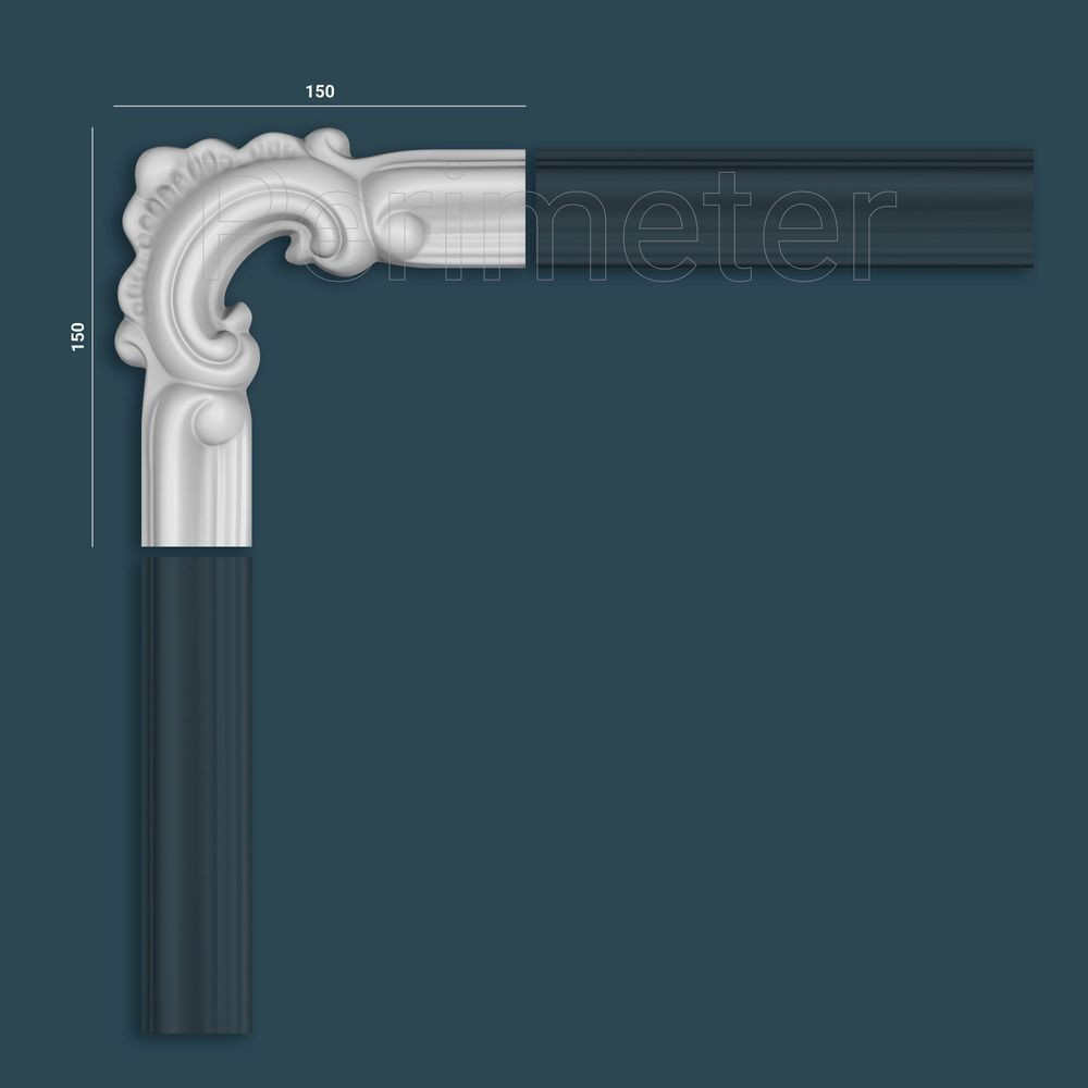 Ліпнина Perimeter PU молдинг PM-0405A кут * 150 x 150