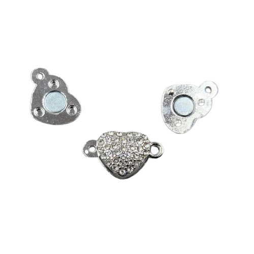 Застібка Finding Замочок магнітний серце стрази Метал 11 мм x 18 мм х 7 мм