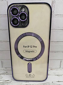 Чохол на iPhone 12 Pro накладка бампер протиударний MagSafe Avantis Deep purple