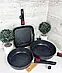 Набір сковорідок із мармуровим антипригарним покриттям 20/28/28 Edenberg EB-14515 Сковорідки індукційне дно, фото 2