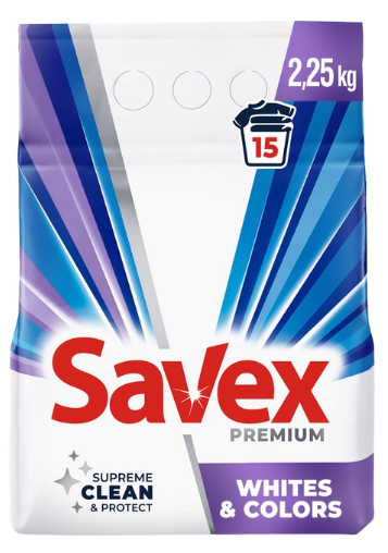 Прал. порошок 2,25 кг автомат "Savex" Premium White Color (6)