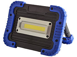 Прожектор LED 10W COB 750Lm 6500K IP64 чорно-синій з акумулятором / LMP74-10 Лємансо