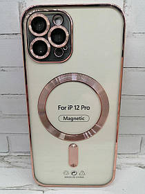 Чохол на iPhone 12 Pro накладка бампер протиударний MagSafe Avantis Rose gold