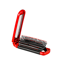 Складная расчёска для волос с зеркалом компактная DAGG 8592 А Красная