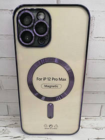 Чохол на iPhone 12 Pro Max накладка бампер протиударний MagSafe Avantis Deep purple