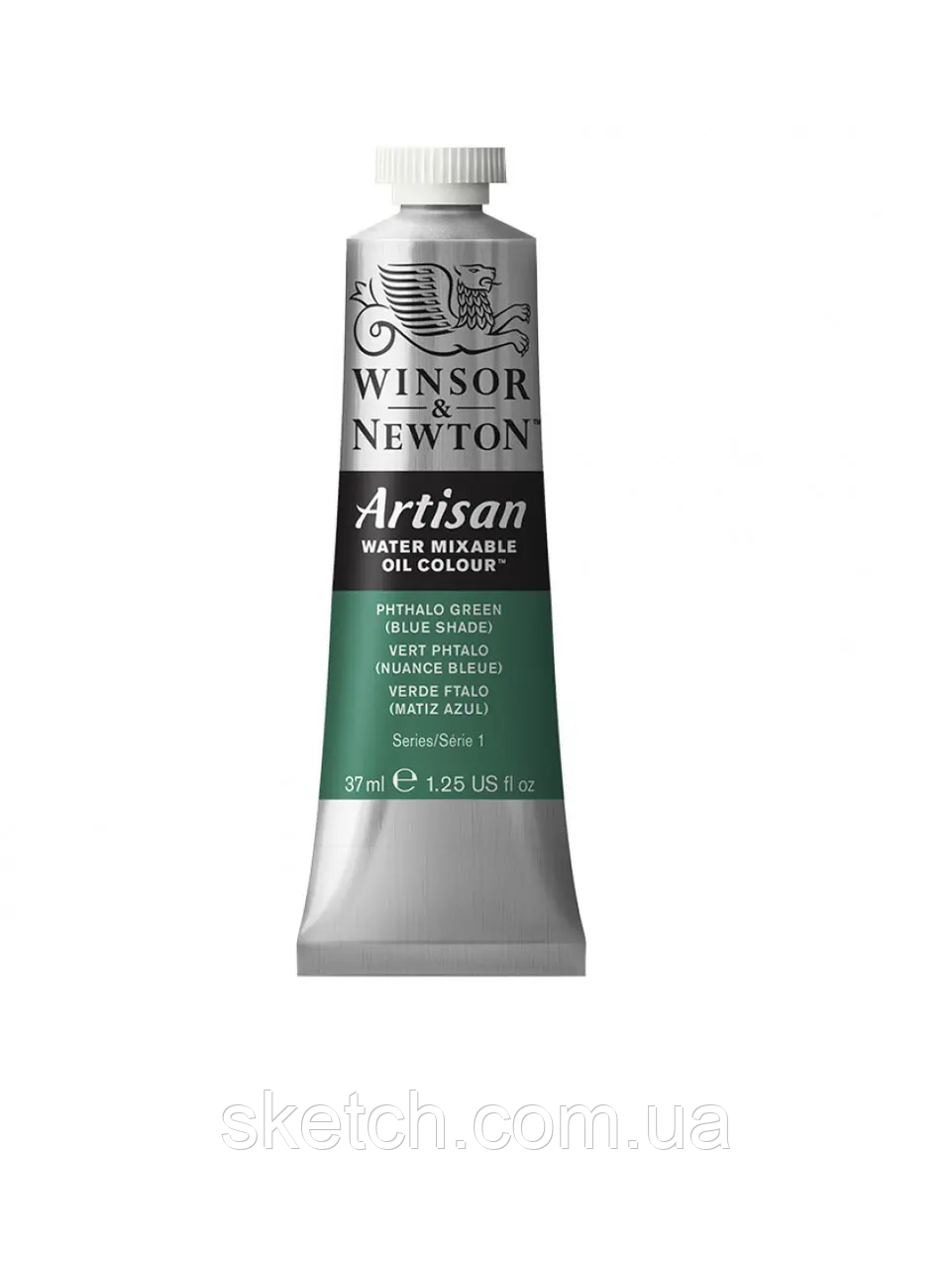 Водорозчинна олійна фарба WINSOR & NEWTON Artisan, №522 Зелений із синім відтінком (Phthalo green/Blue shade), 37мл.