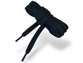 Шнурки взуттєві плоски #134 PREMIUM якість колір чорний 80-120см.