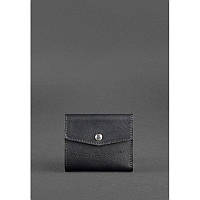 Небольшой кожаный кошелек цвет черный Качественный кошелек из натуральной кожи Кожаный кошелек премиум класса