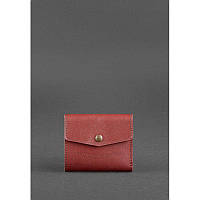 Модный женский кошелек из натуральной кожи Женский удобный кошелек цвет бордовый Красивый кошелек люкс класса