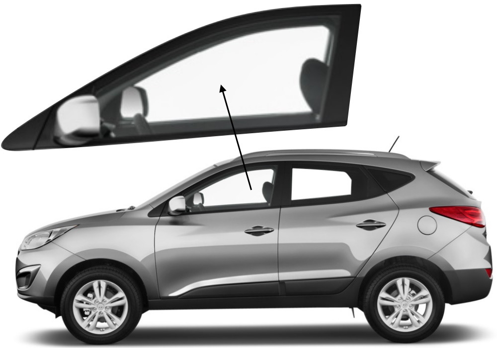 Бічне скло Hyundai Tucson 2010-2015 передніх дверей ліве