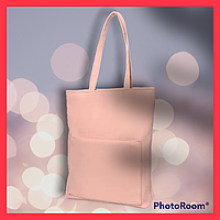 Пудровая молодежная сумка шоппер Сумка Женская сумочка Сумка для девушки Сумка для женщин