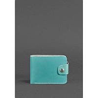 Женское кожаное портмоне бирюзовое Оригинальный женский кошелек из натуральной кожи Стильное женское портмоне