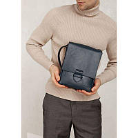 Качественная мужская сумка Мужская кожаная сумка-мессенджер Esquire синяя Стильная мужская сумка барсетка