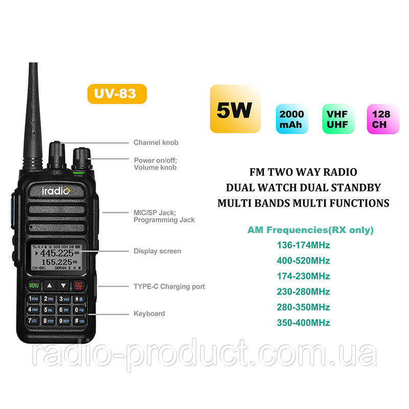 IRadio UV-83 (SATCOM) портативная рация, радиостанция - фото 1 - id-p1879682854