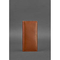 Удобный кошелек из натуральной кожи Кожаное портмоне-купюрник светло-коричневое Красивый кошелек люкс класса