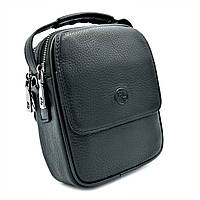 Мужская кожаная сумка Чёрная Кожаная мужская сумка премиум класса Современная сумка для мужчины