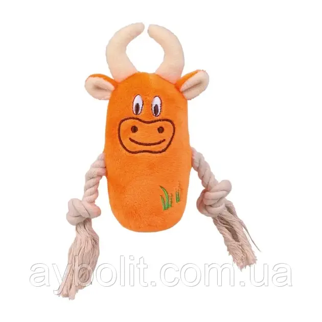 Іграшка Тріксі для собак Сквікер з мотузкою плюш 13см арт.3618 (4011905361819), фото 1