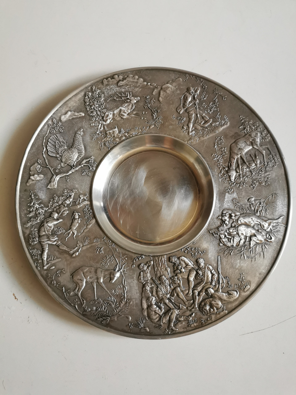 Настінна олов'яна тарілка Полювання, фото 1