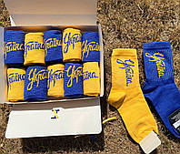 Новинка! Носки женские комплект 10 пар Подарочный набор бокс женских носков с украинской символикой 36-40 р