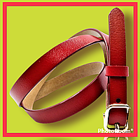 Кожаный ремень Красный универсальный классический ремешок из кожи Трендовый пояс для девушки