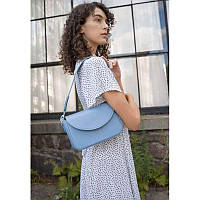 Женская кожаная сумка Голубая женская сумка из натуральной кожи Голубая женская сумка