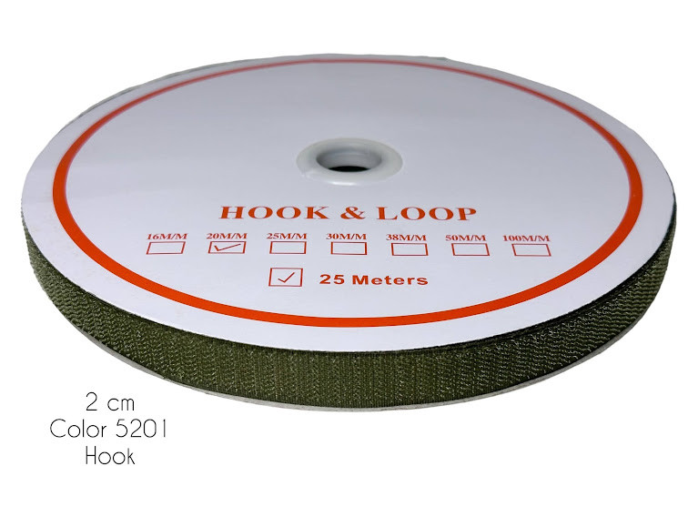 Липучка для одягу жорстка частина (20мм/25м) хакі
