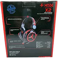 Ігрові навушники X2 накладні з мікрофоном для комп'ютера та консолі, фото 2