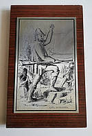 Антикварная оловянная картина Германия Охотник Karl Stülpner