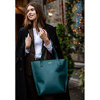 Кожаная женская сумка шоппер D.D. зеленая Сумка шоппер премиум класса Женская стильная сумка шоппер