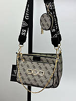 Жіноча сумка-клатч Guess Pochette Multi Grey (сіра) KIS17099 стильна класна сумочка на довгому ремені