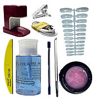 Стартовий манікюрний набір з полігелем Master Professional Shimmer з міні лампою для 1 пальця