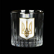 Набір для віскі «Гербовий з тризубцем» Boss Crystal (кришталь, срібло, золото) (графин + 6 склянок), фото 4