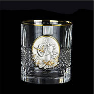 Кришталевий набір для віскі «Гербовий з козаками» Boss Crystal (графин + 6 склянок), (срібло, золото), фото 4