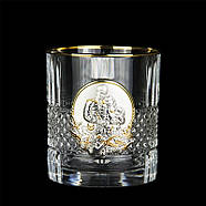Кришталевий набір для віскі «Гербовий з козаками» Boss Crystal (графин + 6 склянок), (срібло, золото), фото 9