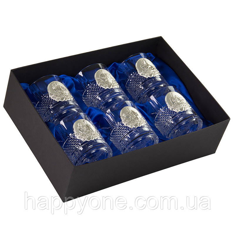Набір 6-ти кришталевих склянок для віскі «Козаки» Boss Crystal