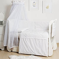 Детский постельный комплект в кроватку 8 эл Twins Dolce Loving bear 4062-D-010, white, белый