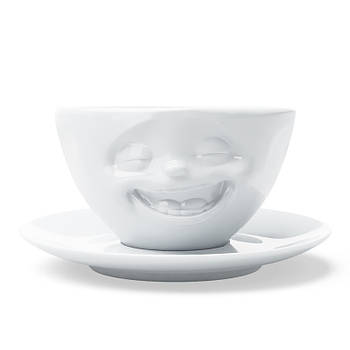 Порцелянова чашка з блюдцем Tassen "Сміх" (200 мл)
