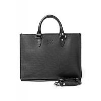 Женская кожаная сумка Fancy A4 черная Стильная женская сумка из натуральной кожи со сьемной шлейкой