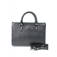 Женская кожаная сумка Fancy черная сафьян Качественная сумка люкс класса из натуральной кожи для женщин
