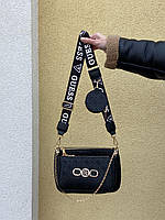 Жіноча сумка-клатч Guess Pochette Multi Black (чорна) KIS17100 стильна класна сумочка на довгому ремені