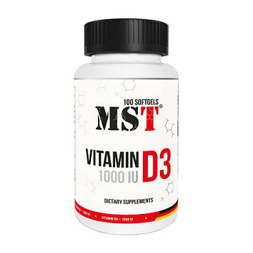 Вітамін D3 (холекальциферол) MST Vitamin D3 1000 IU (25 mcg) (100 softgels)