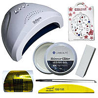 Набір для нарощування нігтів гелем Lilly Beaute з лампою