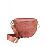 Кожаная сумка поясная-кроссбоди Vacation коричневая винтажная Стильная сумка для носки на пояс или через плечо