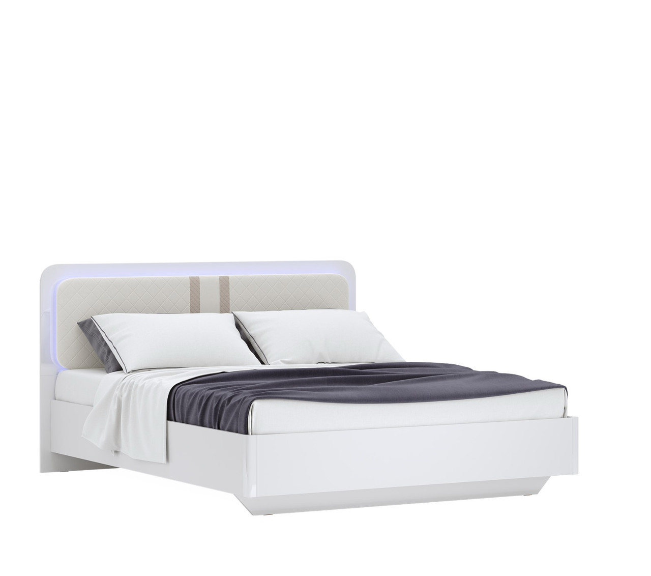 Ліжко 1.8х2.0 Біладжіо Білий глянець Міро-Марк, фото 1