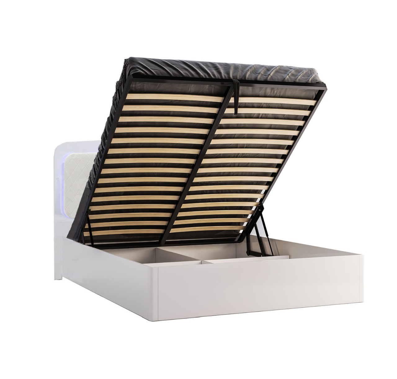 Ліжко 1.8х2.0 Підійомне з ламелями Белладжіо Білий глянець Міро-Марк, фото 1