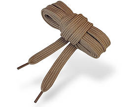 Шнурки взуттєві плоски #343 PREMIUM якість колір темно-бежевий 100см.