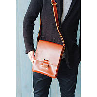 Сумка для мужчини кожаная Красивая мужская сумка люкс класс Мужская кожаная сумка-мессенджер светло-коричневая